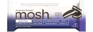 front side of the cookies and cream crunch mosh bar
