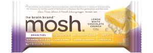 front side of the lemon white chocolate crunch mosh bar