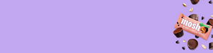 mash chocolate bar with cookies on a purple background