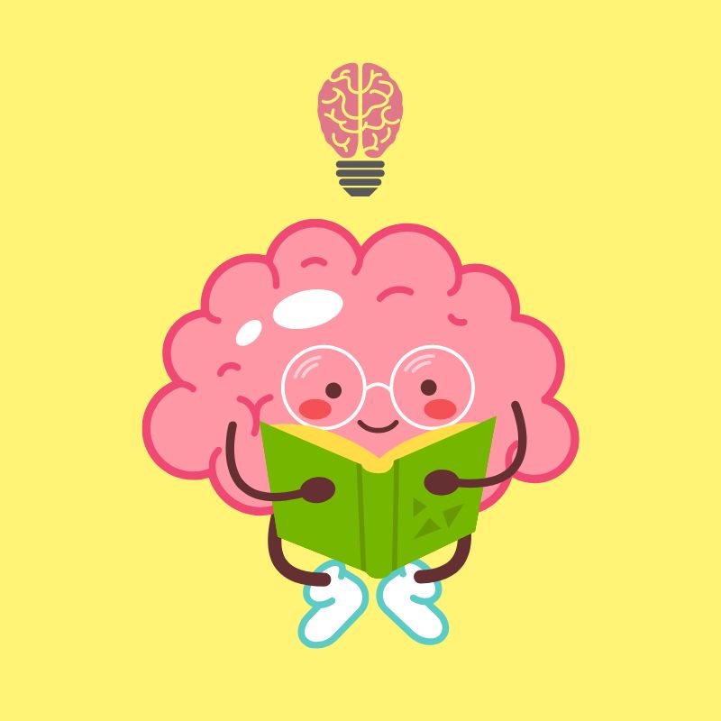 smart cartoon brain