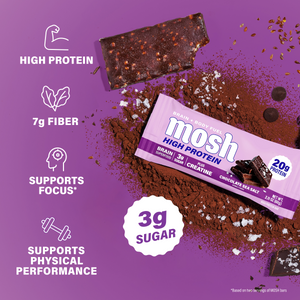 MOSH High Protein Chocolate Sea Salt bar wrapper