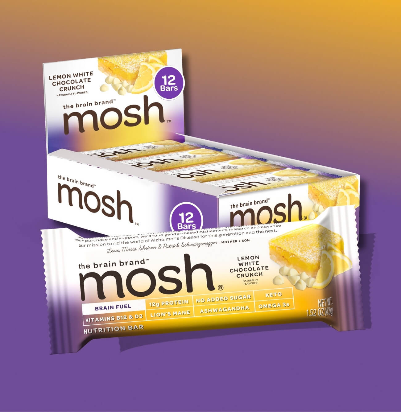 Lemon White Chocolate Crunch Protein Bar MOSH