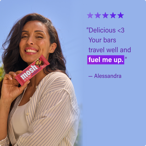 MOSH Peanut Butter Chocolate Crunch brain health protein bar customer review