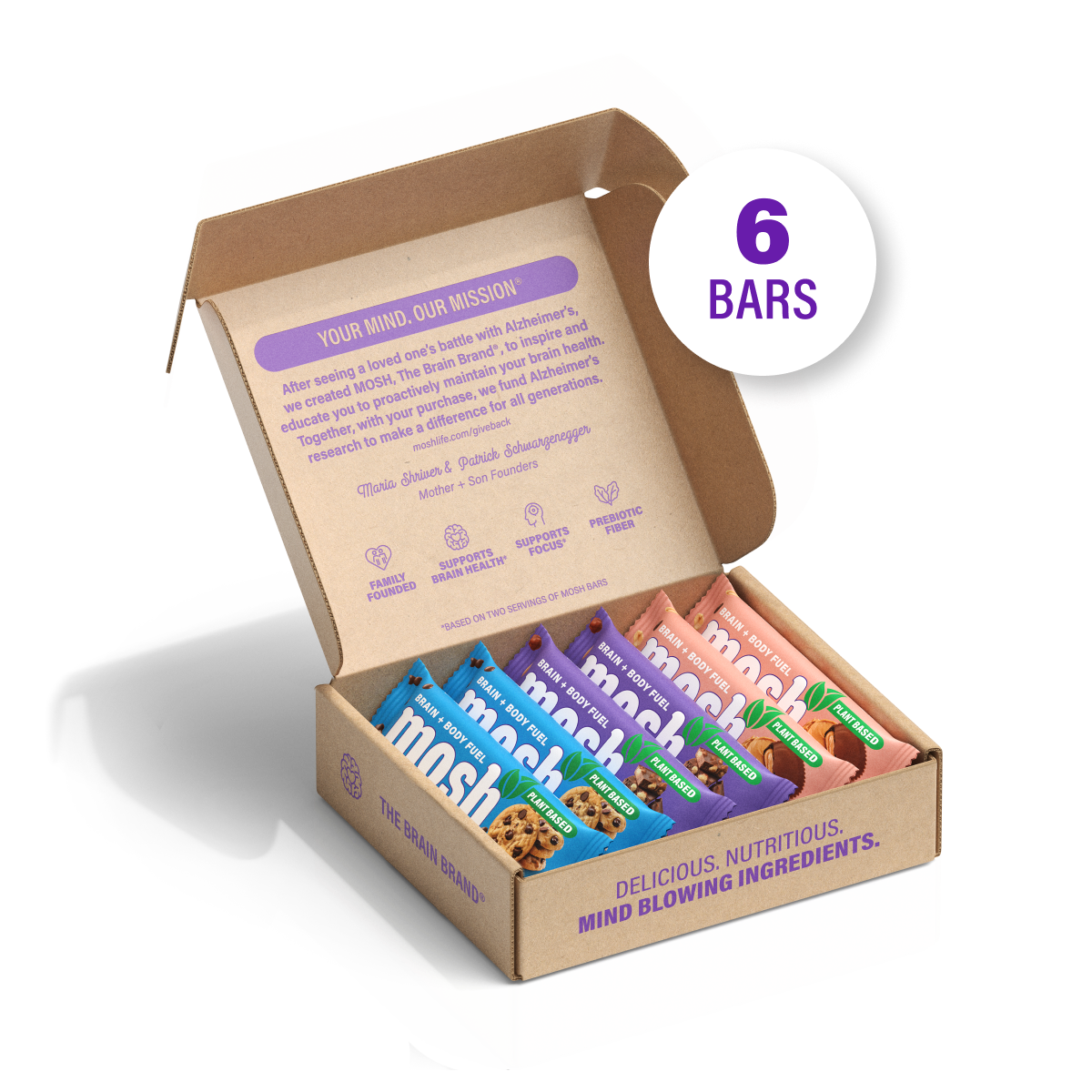 MOSH Vegan Plant-Based Protein Bar Trial Pack — 6 Bars | Non-GMO